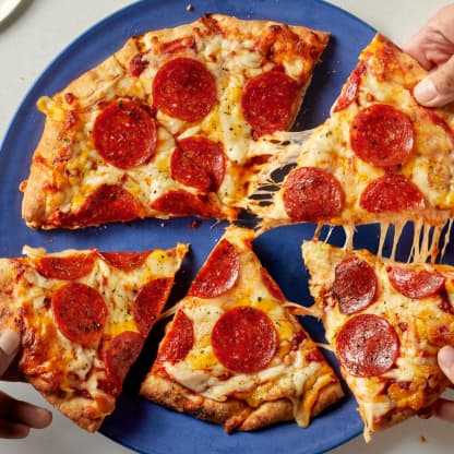 Crispy stone fired pizza