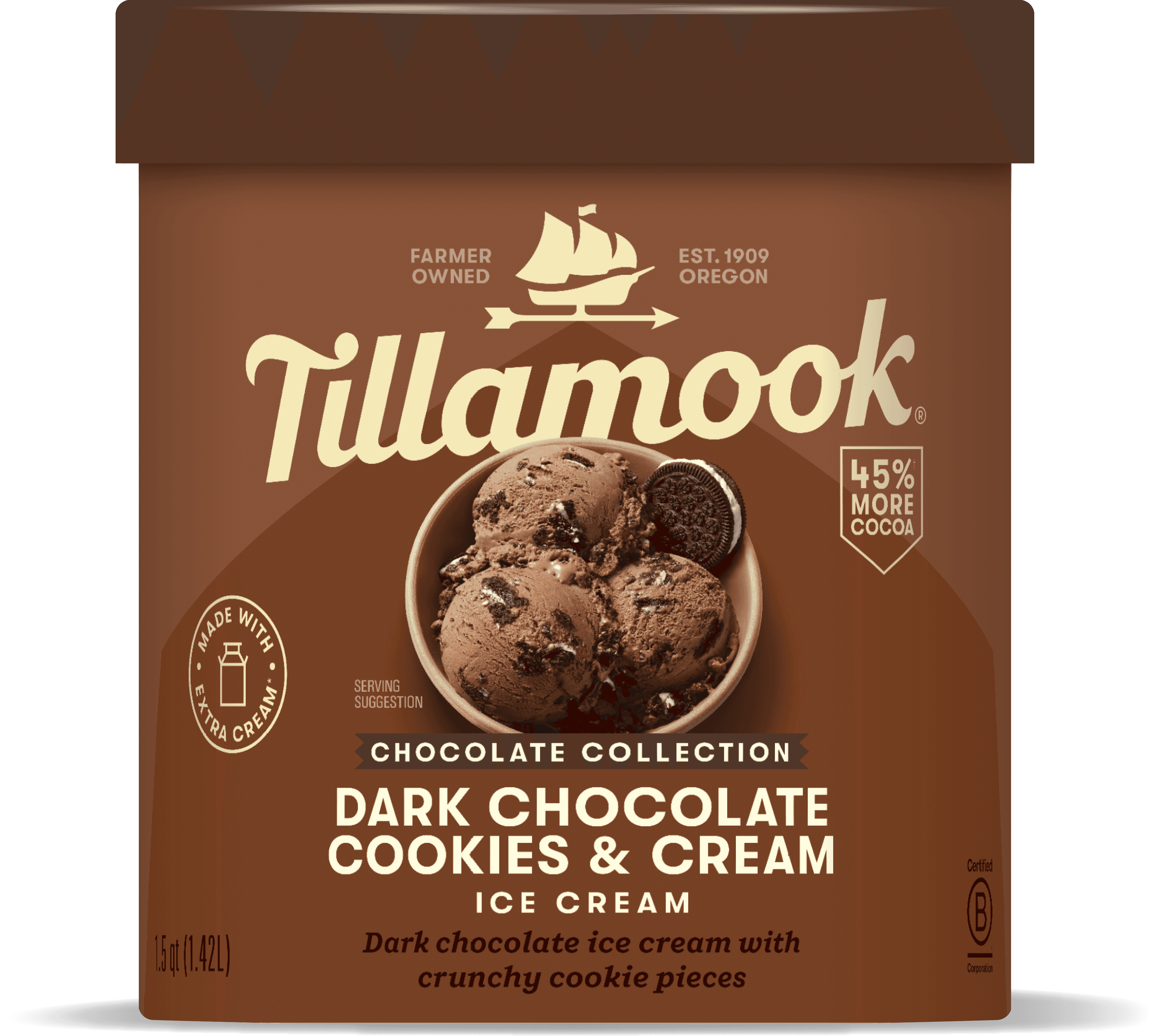 Dark Chocolate Cookies & Cream Ice Cream