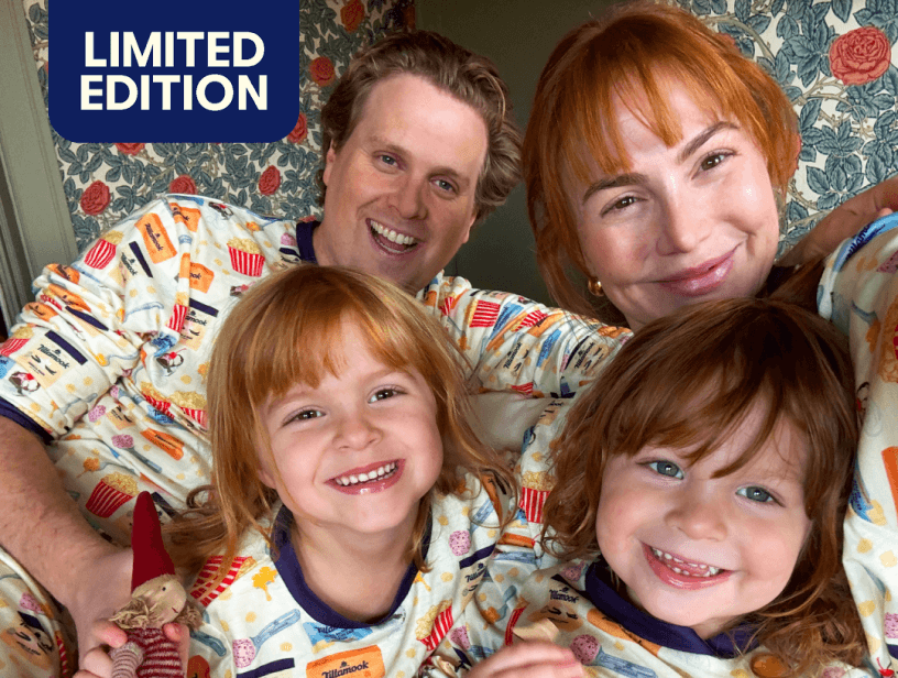 Family wearing Tillamook pajamas