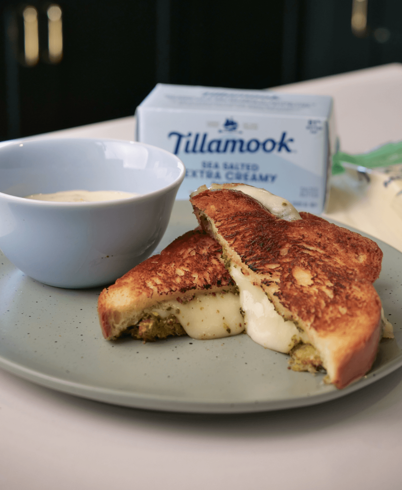 Tillamook pesto grilled cheese
