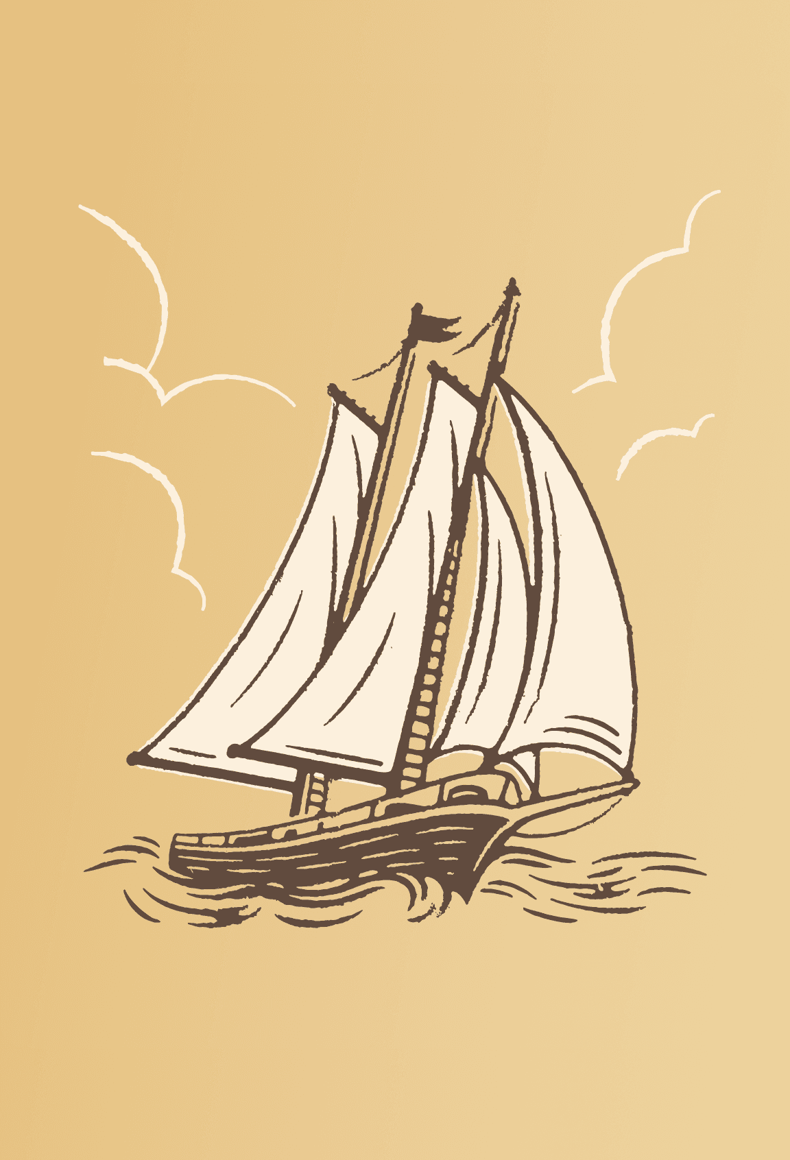 Maker's Reserve Sailboat Illustration
