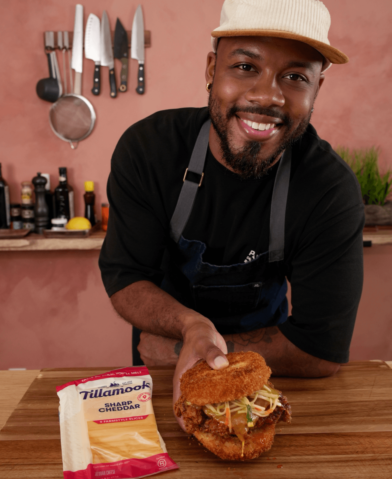 Tillamook hot honey cheesy grit sandwich