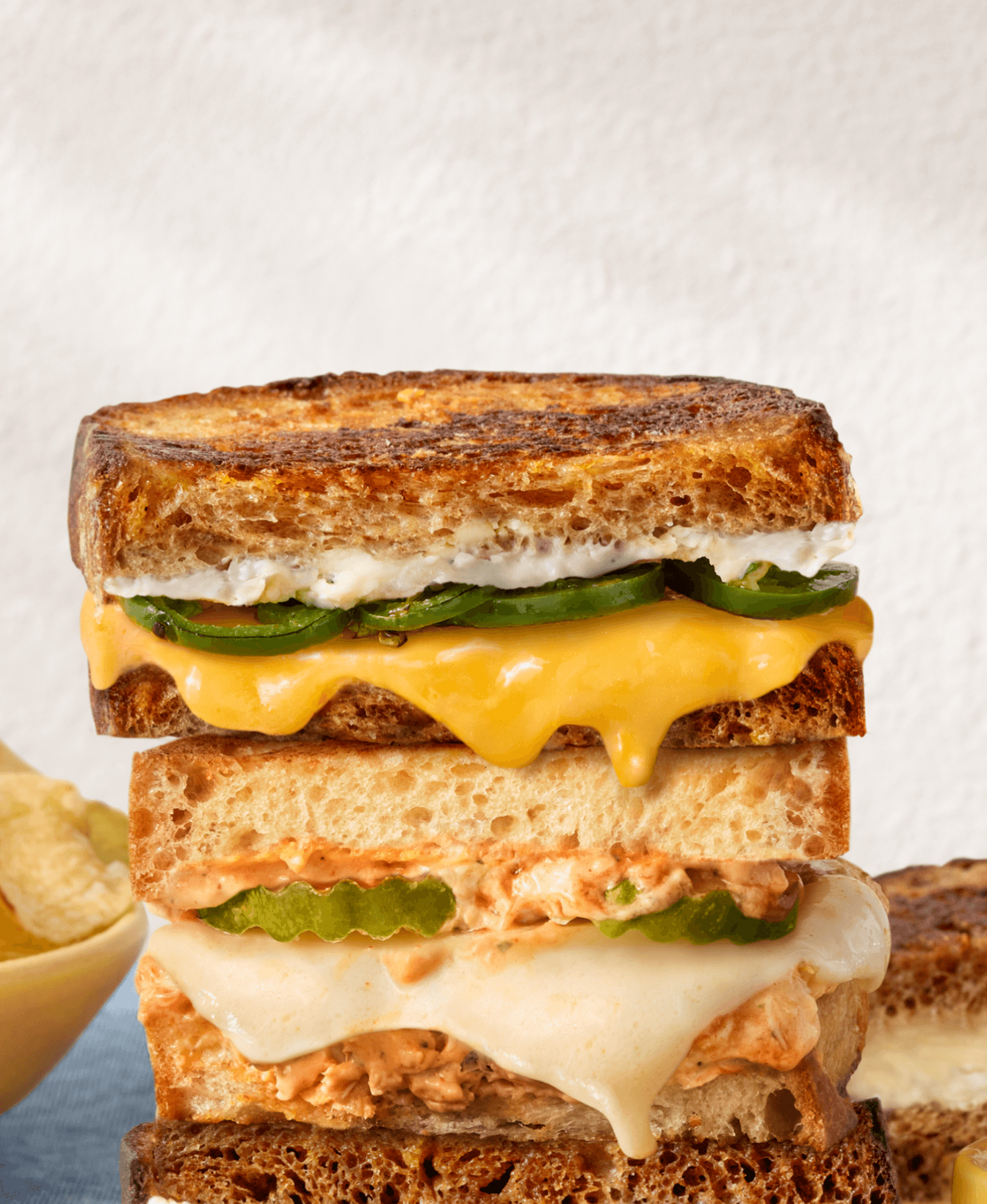 Jalapeño popper grilled cheese sandwich