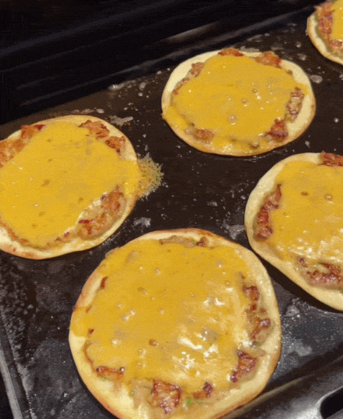 Smashed Chicken Tacos with Tillamook cheddar slices